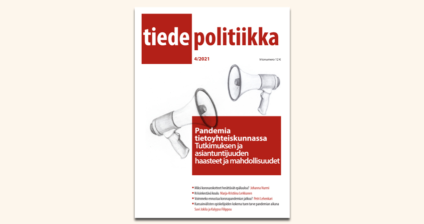 TP4-2021 kansikuva, kuvassa kaksi megafonia